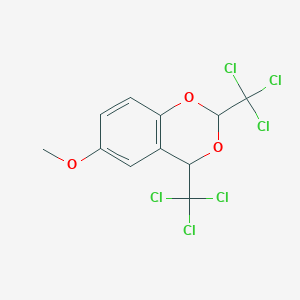 molecular formula C11H8Cl6O3 B8536605 6-Methoxy-2,4-bis(trichloromethyl)-2H,4H-1,3-benzodioxine CAS No. 61720-07-8