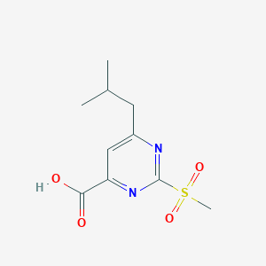 molecular formula C10H14N2O4S B8536652 6-Isobutyl-2-methanesulfonyl-pyrimidine-4-carboxylic acid 