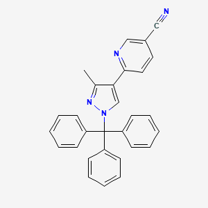 molecular formula C29H22N4 B8536675 6-(3-Methyl-1-trityl-1H-pyrazol-4-yl)-nicotinonitrile CAS No. 857531-67-0