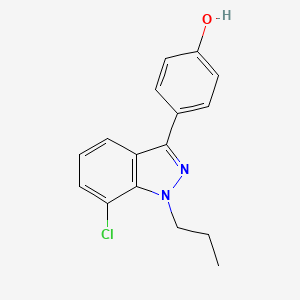 molecular formula C16H15ClN2O B8536685 4-(7-chloro-1-propyl-1H-indazol-3-yl)phenol CAS No. 680611-44-3