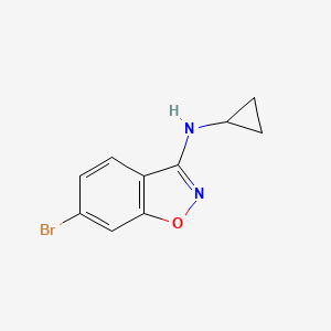 molecular formula C10H9BrN2O B8536707 6-bromo-N-cyclopropyl-1,2-benzisoxazol-3-amine 