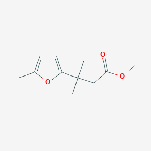 molecular formula C11H16O3 B8536727 3-Methyl-3-(5-methyl-furan-2-yl)-butyric acid methyl ester 
