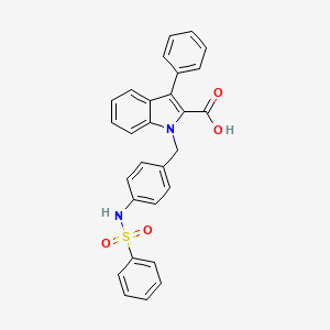 1h-Indole-2-carboxylic acid,3-phenyl-1-[[4-[(phenylsulfonyl)amino]phenyl]methyl]-