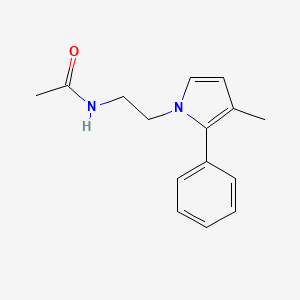 molecular formula C15H18N2O B8536890 Acetamide,n-[2-(3-methyl-2-phenyl-1h-pyrrol-1-yl)ethyl]- 