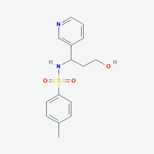 B8536902 N-[3-Hydroxy-1-(pyridin-3-yl)propyl]-4-methylbenzene-1-sulfonamide CAS No. 62247-24-9