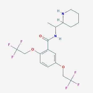 molecular formula C18H22F6N2O3 B8536916 N-[1-(Piperidin-2-yl)ethyl]-2,5-bis(2,2,2-trifluoroethoxy)benzamide CAS No. 57415-49-3