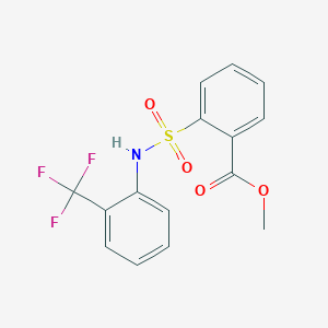 molecular formula C15H12F3NO4S B8536953 Benzoic acid, 2-[[[2-(trifluoromethyl)phenyl]amino]sulfonyl]-, methyl ester CAS No. 221242-51-9