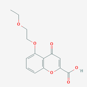 4h-1-Benzopyran-2-carboxylic acid,5-(2-ethoxyethoxy)-4-oxo-