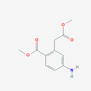 molecular formula C11H13NO4 B8537071 Methyl 2-methoxycarbonylmethyl-4-aminobenzoate 