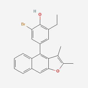 molecular formula C22H19BrO2 B8537103 2-Bromo-4-(2,3-dimethyl-naphtho[2,3-b]furan-4-yl)-6-ethyl-phenol CAS No. 250609-60-0