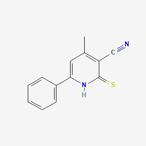 molecular formula C13H10N2S B8537136 3-Cyano-4-methyl-6-phenyl-2-pyridinethiol 