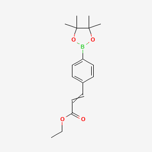molecular formula C17H23BO4 B8537202 Ethyl 3-[4-(4,4,5,5-tetramethyl[1,3,2]dioxaborolan-2-yl)phenyl]acrylate 