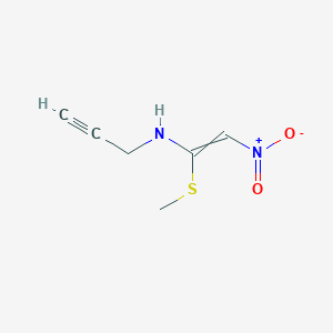 molecular formula C6H8N2O2S B8537206 N-[1-(Methylsulfanyl)-2-nitroethenyl]prop-2-yn-1-amine CAS No. 74980-95-3