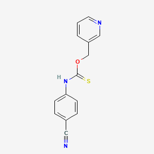 molecular formula C14H11N3OS B8537222 O-[(Pyridin-3-yl)methyl] (4-cyanophenyl)carbamothioate CAS No. 62237-11-0