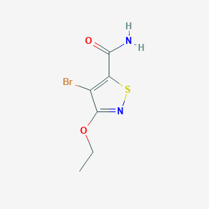 molecular formula C6H7BrN2O2S B8537260 3-Ethoxy-4-bromo-5-carbamoylisothiazole 