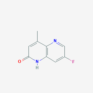 molecular formula C9H7FN2O B8537262 7-fluoro-4-methyl-1,5-naphthyridin-2(1H)-one 