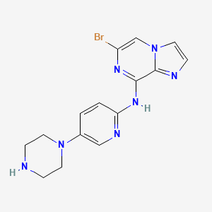 molecular formula C15H16BrN7 B8537280 6-Bromo-N-(5-(piperazin-1-yl)pyridin-2-yl)imidazo[1,2-a]pyrazin-8-amine 