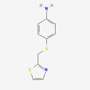 molecular formula C10H10N2S2 B8537283 4-[(Thiazol-2-ylmethyl)sulfanyl]aniline 
