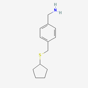 molecular formula C13H19NS B8537298 4-(Cyclopentylthiomethyl)-benzylamine 