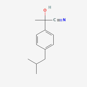 molecular formula C13H17NO B8537340 2-(4-Isobutylphenyl)-2-hydroxypropionitrile 