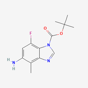 molecular formula C13H16FN3O2 B8537344 1-tert-Butoxycarbonyl-4-methyl-5-amino-7-fluorobenzimidazole 
