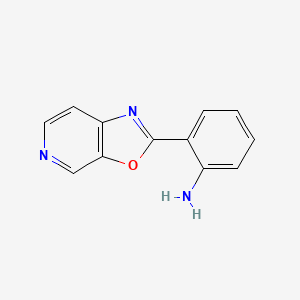 molecular formula C12H9N3O B8537360 2-(Oxazolo[5,4-c]pyridin-2-yl)benzenamine 