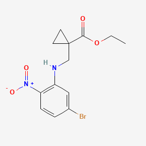 molecular formula C13H15BrN2O4 B8537368 Ethyl 1-((5-bromo-2-nitrophenylamino)methyl)cyclopropanecarboxylate 