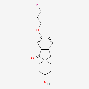molecular formula C17H21FO3 B8537432 6'-(3-Fluoropropoxy)-4-hydroxyspiro[cyclohexane-1,2'-inden]-1'(3'H)-one 