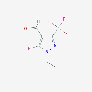 molecular formula C7H6F4N2O B8537439 1-Ethyl-5-fluoro-3-(trifluoromethyl)-1H-pyrazole-4-carbaldehyde 