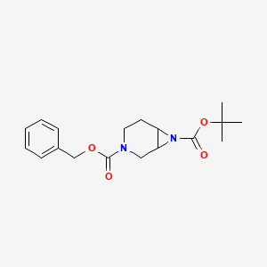 molecular formula C18H24N2O4 B8537460 3-(Benzyloxycarbonyl)-7-(tert-butoxycarbonyl)-3,7-diazabicyclo[4.1.0]heptane 