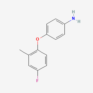 molecular formula C13H12FNO B8537480 4-(4-Fluoro-2-methylphenoxy)aniline 