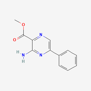 molecular formula C12H11N3O2 B8537513 2-Methoxycarbonyl-3-amino-5-phenyl-pyrazine 