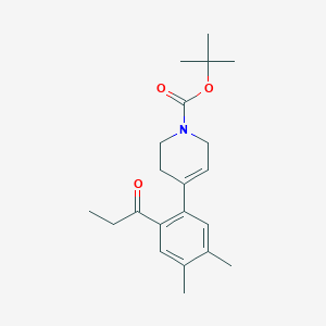 molecular formula C21H29NO3 B8537541 tert-butyl 4-(4,5-dimethyl-2-propionylphenyl)-3,6-dihydropyridine-1(2H)-carboxylate 