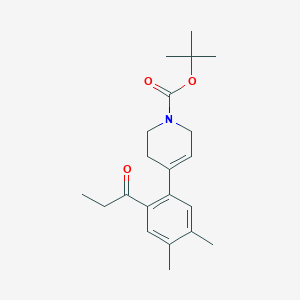 molecular formula C21H29NO3 B8537541 tert-butyl 4-(4,5-dimethyl-2-propanoylphenyl)-3,6-dihydro-2H-pyridine-1-carboxylate 