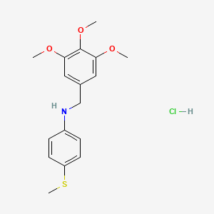 molecular formula C17H22ClNO3S B8537546 4-Methylthio-N-(3,4,5-trimethoxybenzyl)aniline Hydrochloride CAS No. 151222-04-7