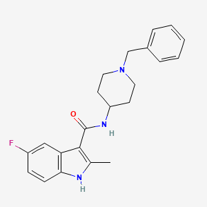 molecular formula C22H24FN3O B8537570 1H-Indole-3-carboxamide, 5-fluoro-2-methyl-N-(1-(phenylmethyl)-4-piperidinyl)- CAS No. 98621-78-4