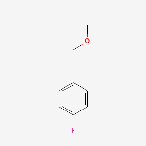 molecular formula C11H15FO B8537573 1-Fluoro-4-(1-methoxy-2-methylpropan-2-yl)benzene 