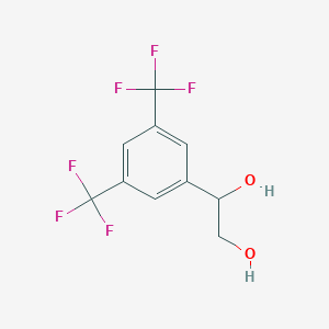 molecular formula C10H8F6O2 B8537577 (RS)-1-[3,5-bis(trifluoromethyl)phenyl]-1,2-ethanediol 