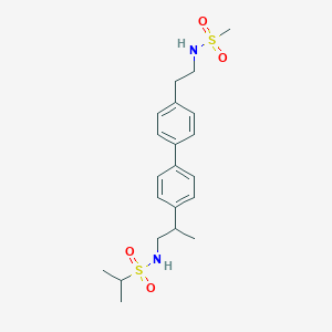 molecular formula C21H30N2O4S2 B8537619 N-2-(4-(4-(2-methanesulfonamido ethyl)phenyl)phenyl)propyl 2-propanesulfonamide 