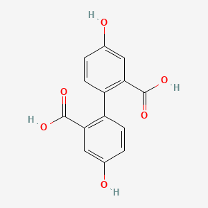 molecular formula C14H10O6 B8537633 4,4'-Dihydroxydiphenic acid 