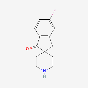 molecular formula C13H14FNO B8537638 5-Fluorospiro[indene-2,4'-piperidin]-1(3H)-one 
