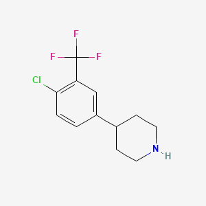 molecular formula C12H13ClF3N B8537663 4-(4-Chloro-3-trifluoromethyl-phenyl)-piperidine CAS No. 262272-60-6