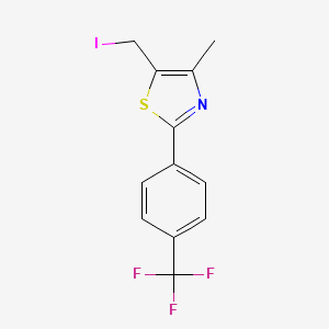 molecular formula C12H9F3INS B8537664 5-(Iodomethyl)-4-methyl-2-[4-(trifluoromethyl)phenyl]-1,3-thiazole CAS No. 592519-41-0