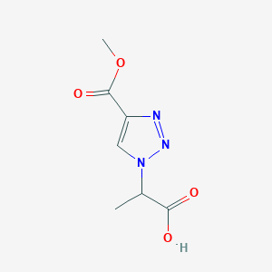 molecular formula C7H9N3O4 B8537667 2-[4-(Methoxycarbonyl)-1H-1,2,3-triazol-1-yl]propanoic acid CAS No. 467235-15-0