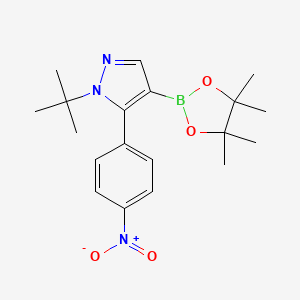 molecular formula C19H26BN3O4 B8537677 1-tert-butyl-5-(4-nitrophenyl)-4-(4,4,5,5-tetramethyl-1,3,2-dioxaborolan-2-yl)-1H-pyrazole 