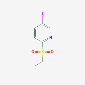 molecular formula C7H8INO2S B8537687 2-Ethanesulfonyl-5-iodo-pyridine 