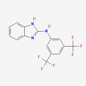 molecular formula C15H9F6N3 B8537718 N-[3,5-Bis(trifluoromethyl)phenyl]-1H-benzimidazol-2-amine CAS No. 917974-42-6