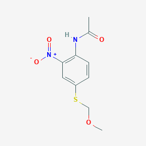 molecular formula C10H12N2O4S B8537793 N-{4-[(Methoxymethyl)sulfanyl]-2-nitrophenyl}acetamide CAS No. 54029-56-0