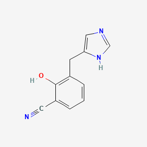 molecular formula C11H9N3O B8537809 2-hydroxy-3-(1H-imidazol-4-ylmethyl)-benzonitrile 