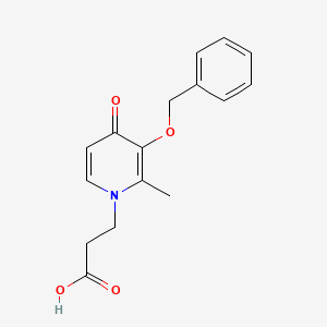 molecular formula C16H17NO4 B8537828 2-Methyl-3-(benzyloxy)-4-oxo-1(4H)-pyridinepropionic acid 